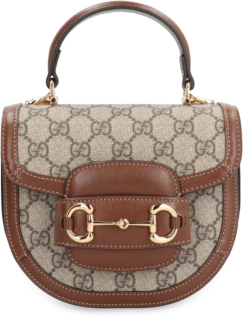 Gucci Horsebit Top Handle Bag — Beige