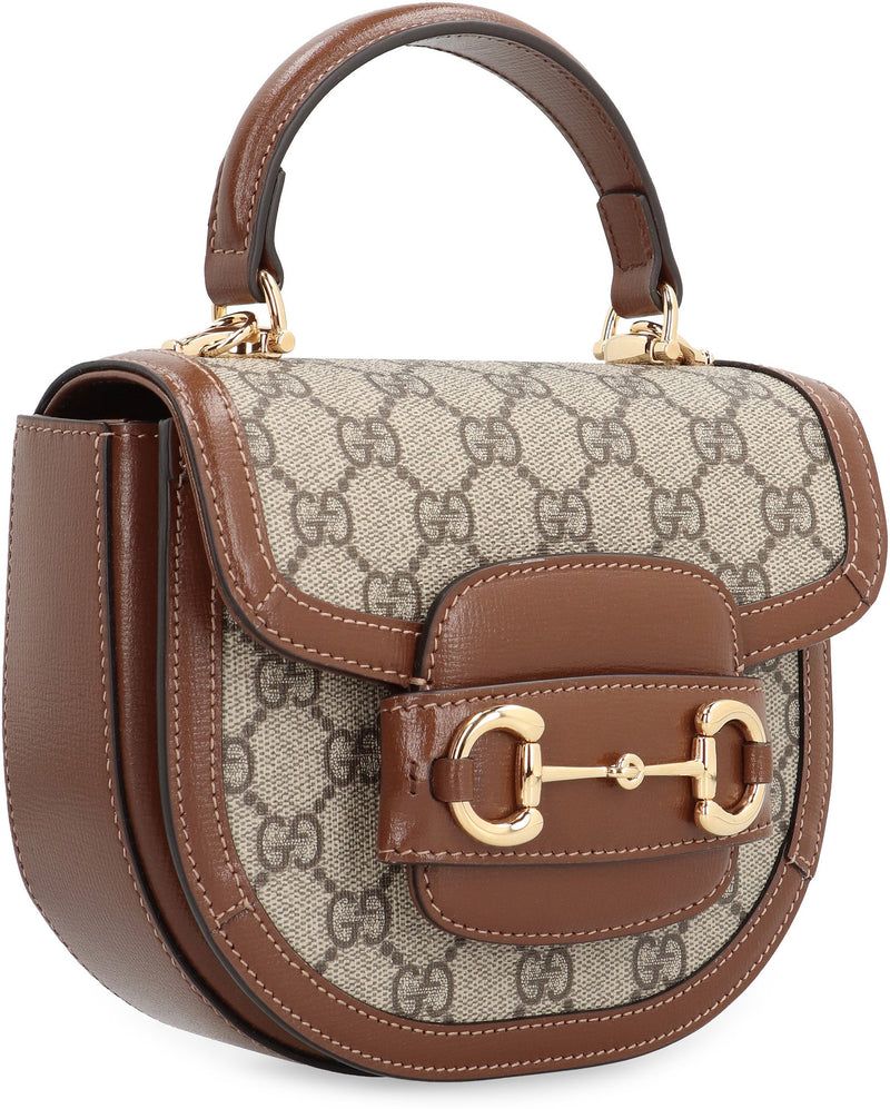 Gucci Horsebit Top Handle Bag — Beige