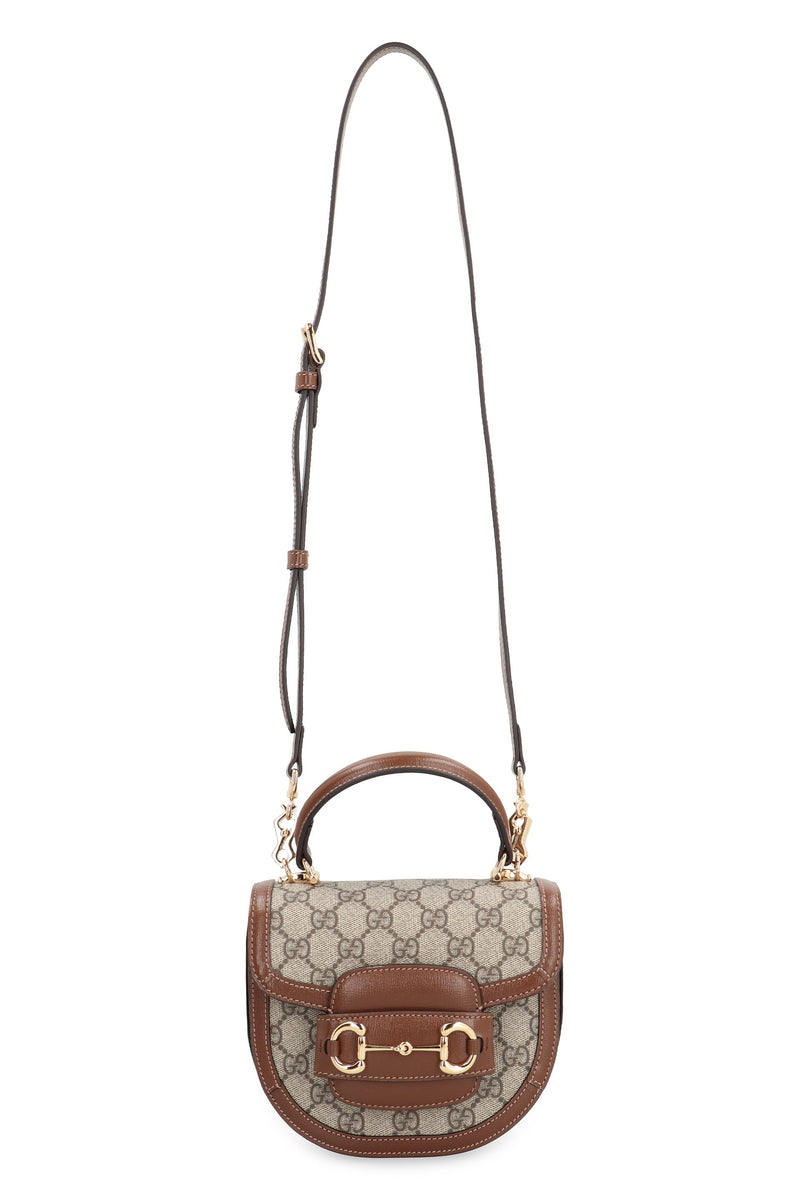 Gucci Horsebit Top Handle Bag — Beige