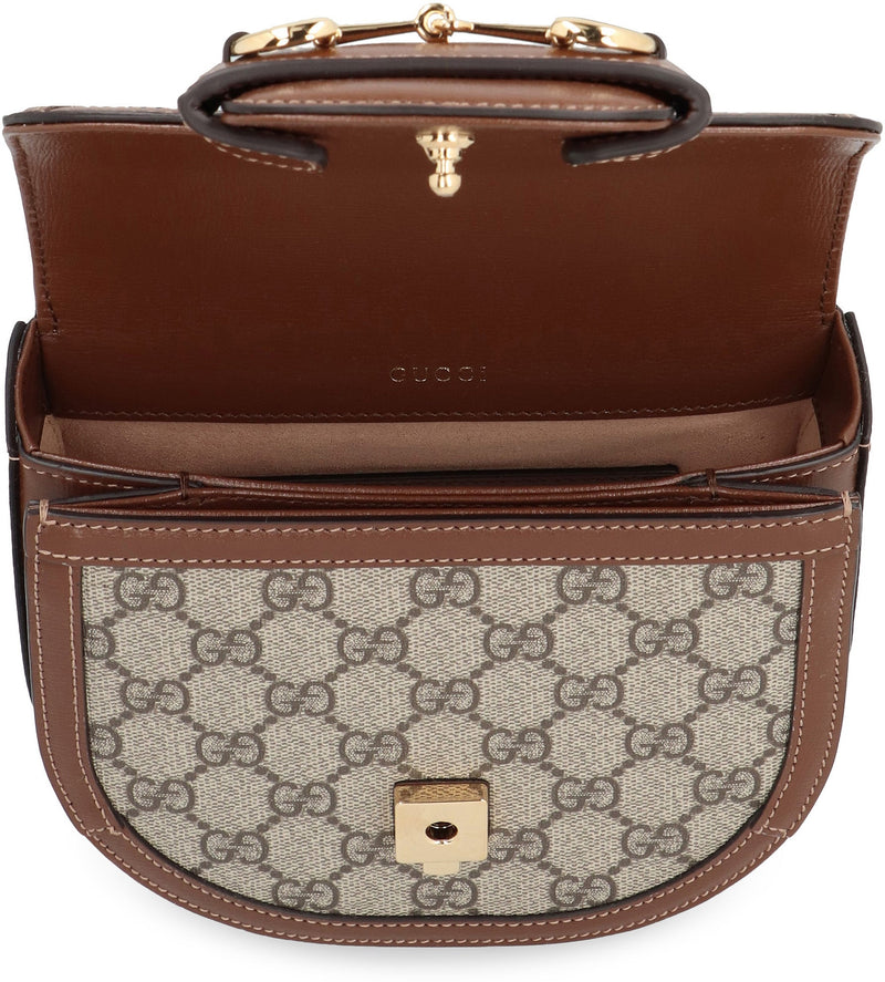 Gucci Horsebit Top Handle Bag — Beige