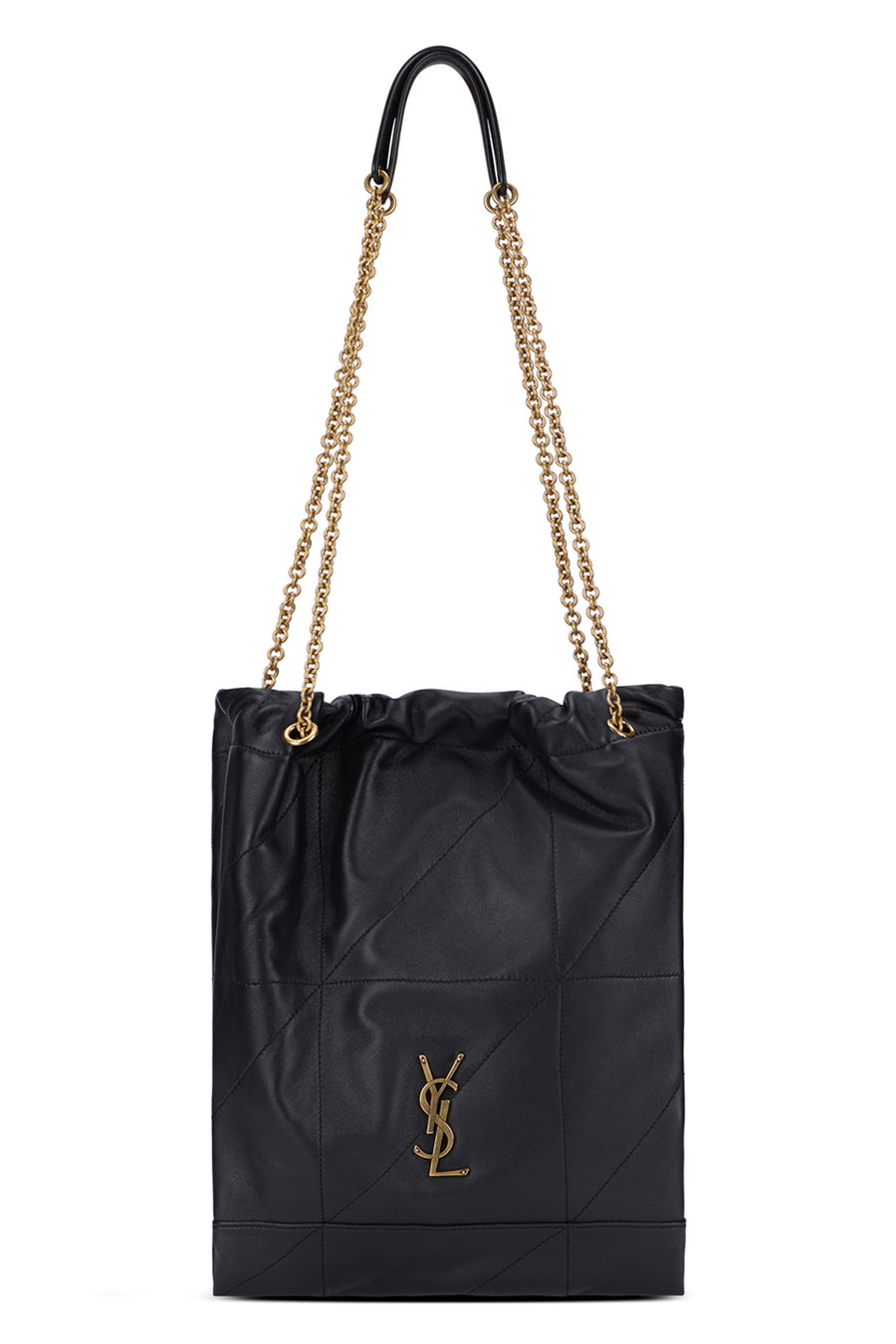 Saint Laurent Quilted Lambskin Shoulder Bag — Black Leather