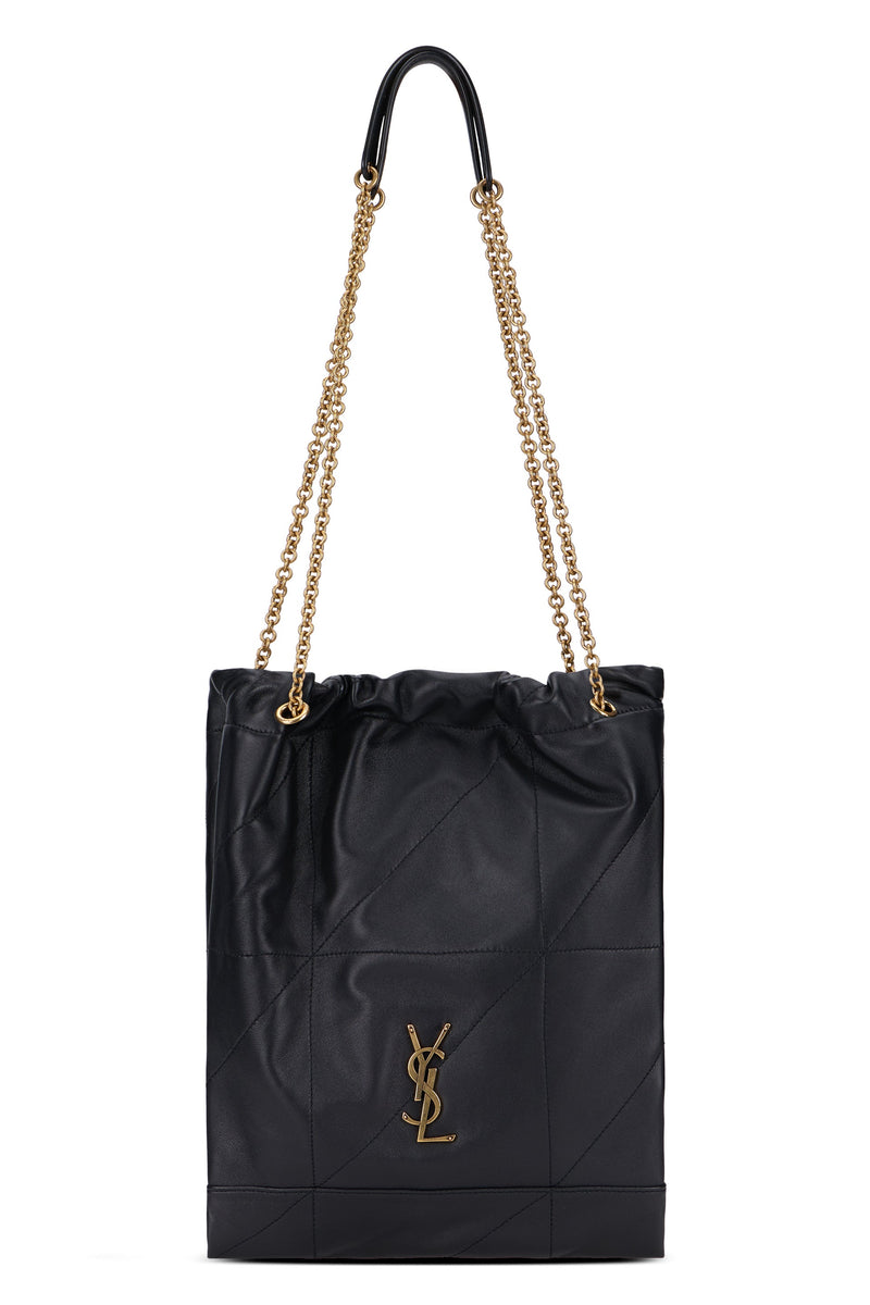 Saint Laurent Quilted Lambskin Shoulder Bag — Black Leather