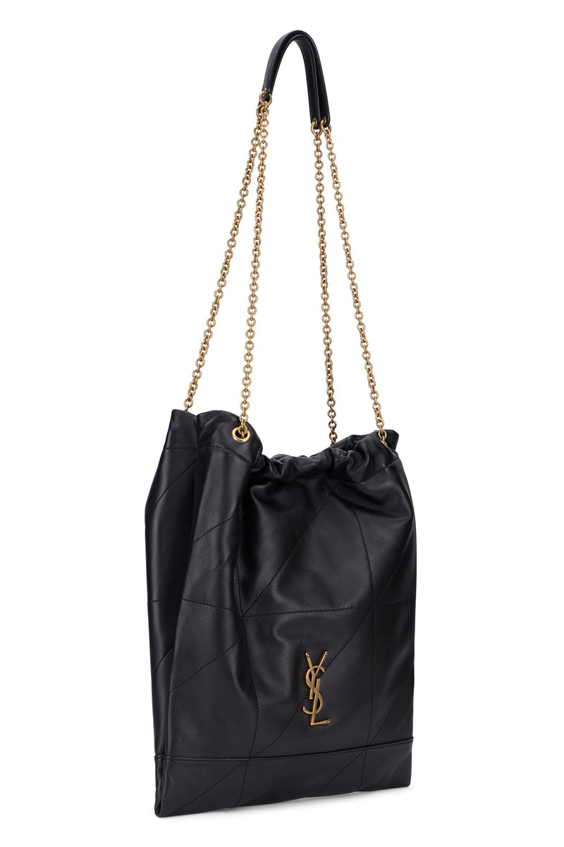 Saint Laurent Quilted Lambskin Shoulder Bag — Black Leather