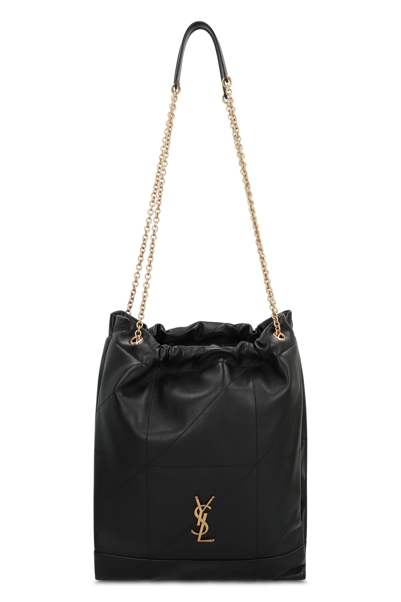 Saint Laurent Quilted Lambskin Shoulder Bag — Black Lamb