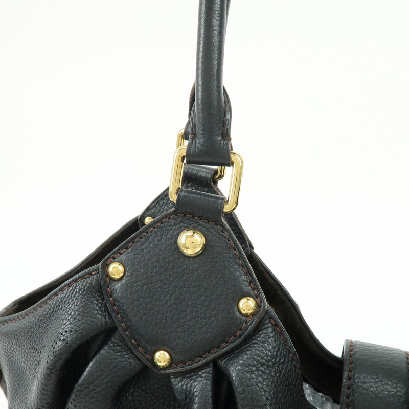 Louis Vuitton L Hobo Mahina Leather Black