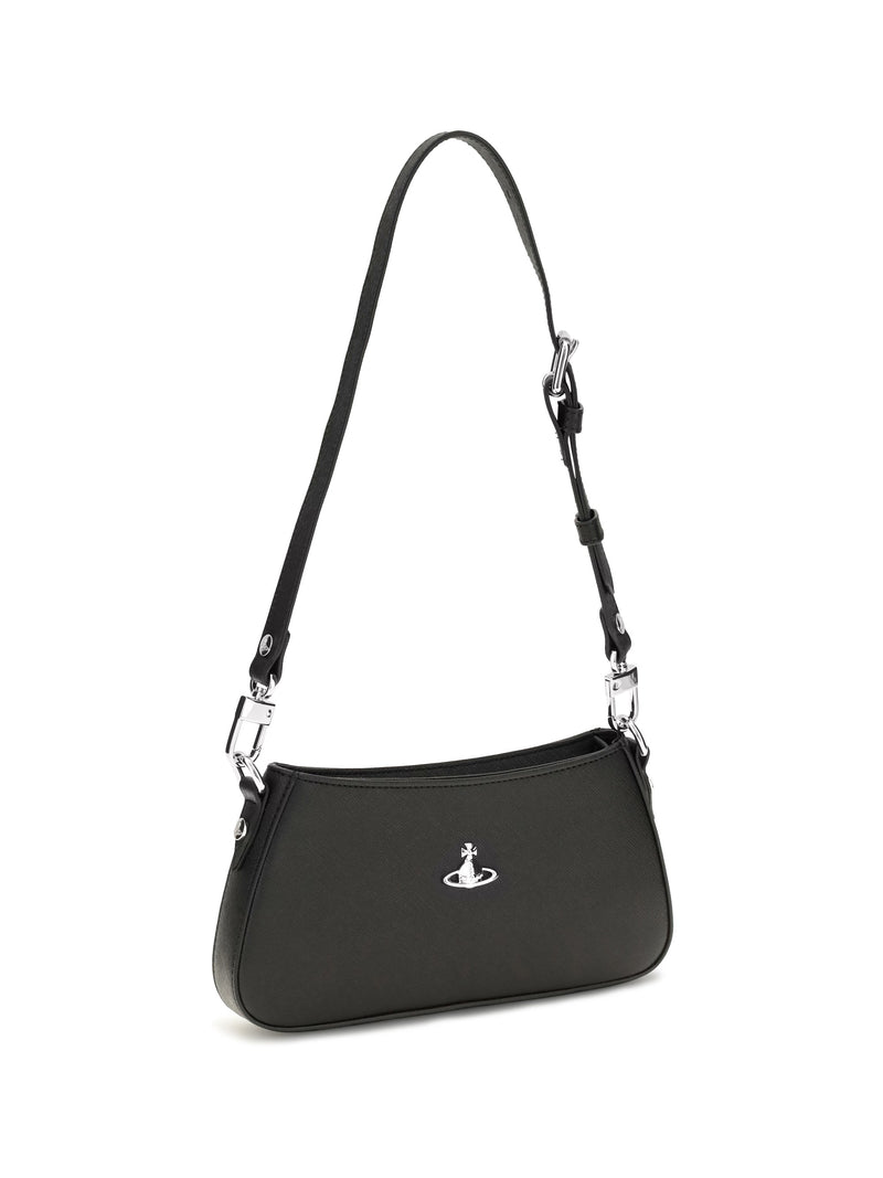 Vivienne Westwood Tasha Shoulder Bag — Black Calf Leather Bos Taurus