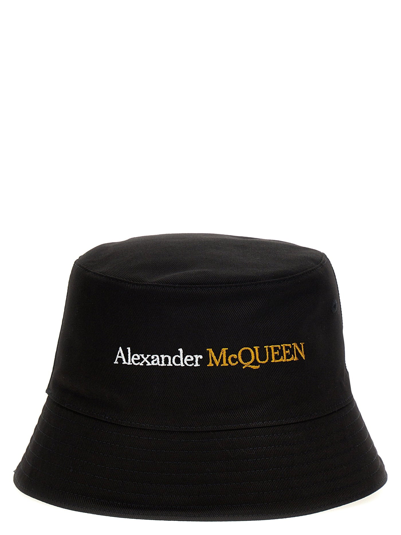 Alexander Mcqueen Logo-Embroidered Bucket Hat — Black Cotton