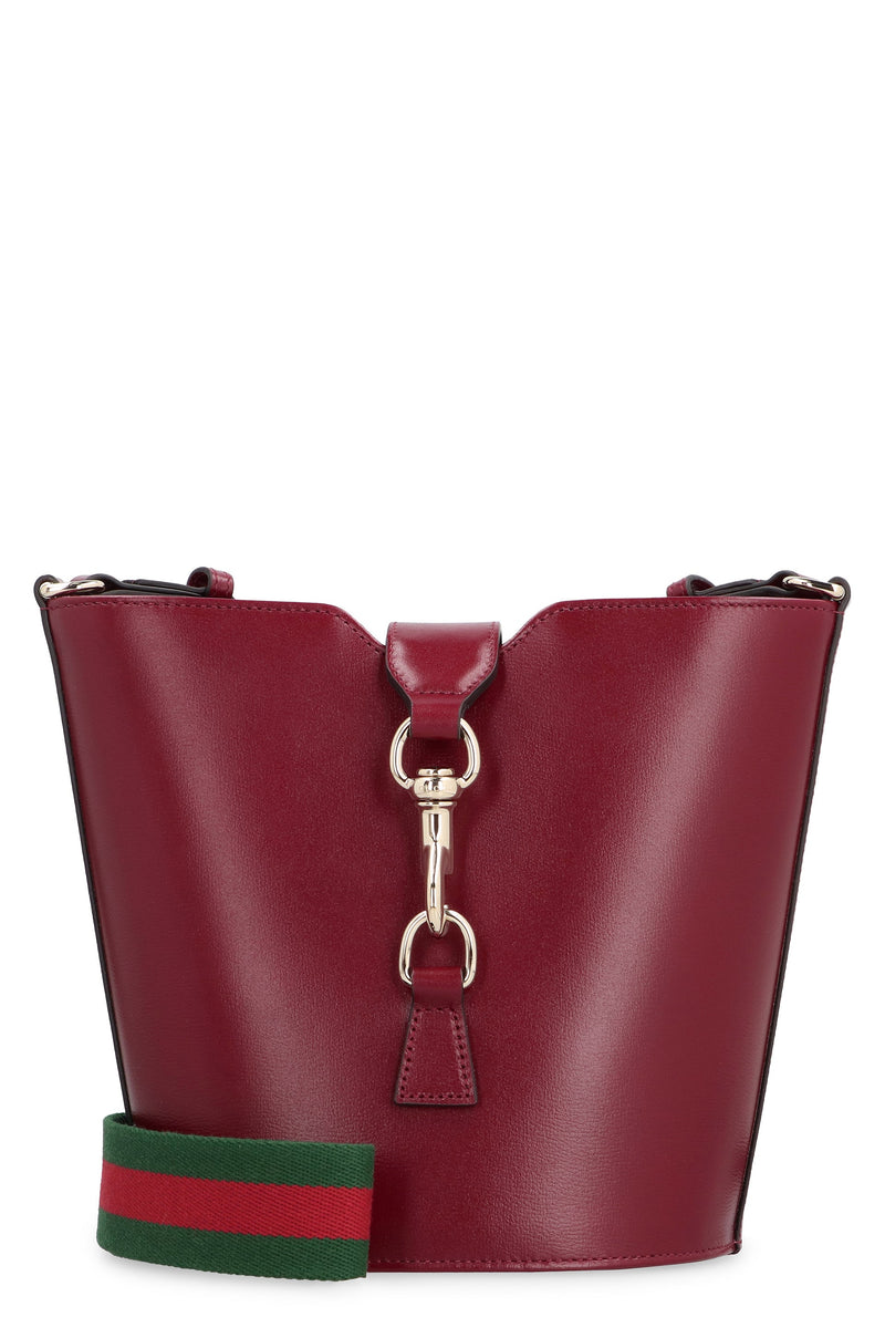 Gucci Mini Leather Bucket Bag — Red