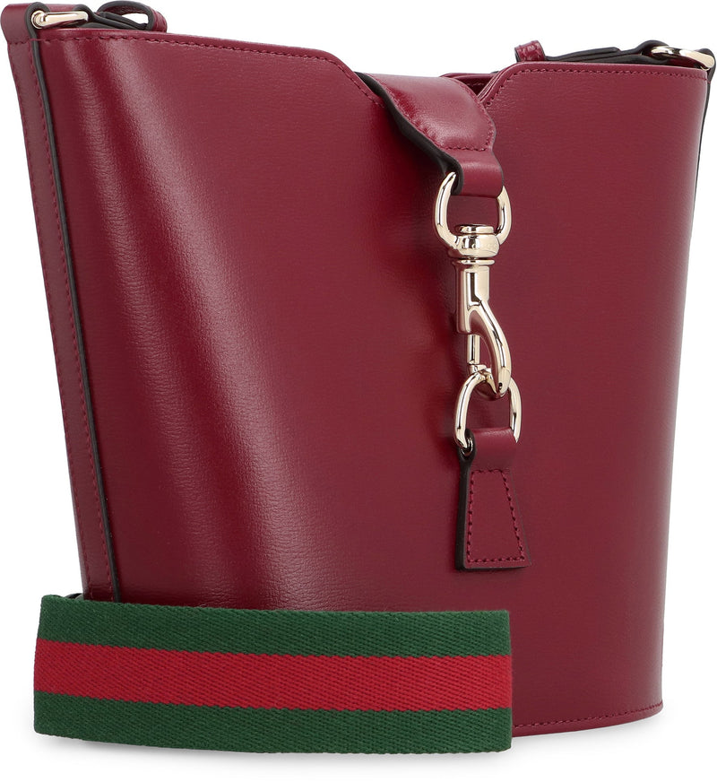 Gucci Mini Leather Bucket Bag — Red