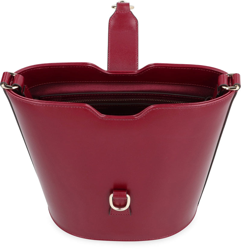 Gucci Mini Leather Bucket Bag — Red