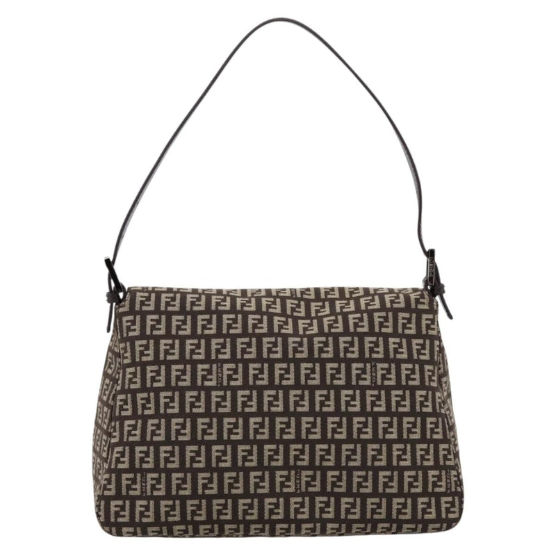 Fendi Mamma Baguette Zucchino Canvas Brown Bag