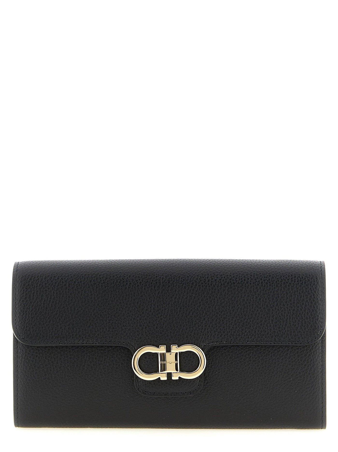 Ferragamo Gancini Wallet On Chain — Black