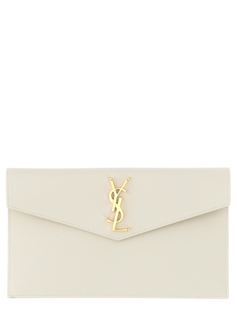 Saint Laurent Uptown Clutch — Beige Calf Skin
