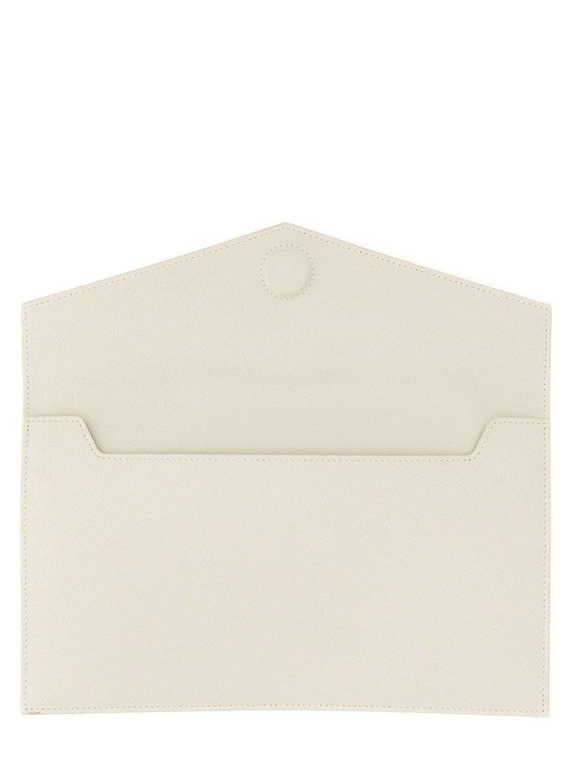 Saint Laurent Uptown Clutch — Beige Calf Skin