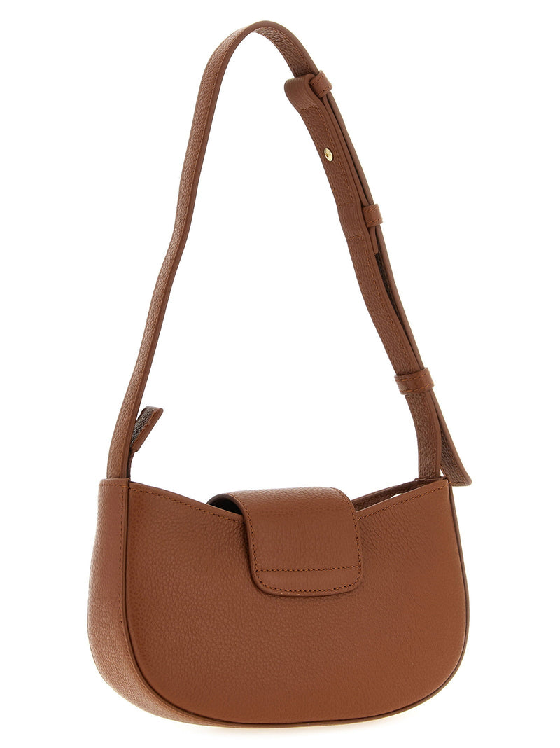 Ferragamo Gabry Shoulder Bag — Cognac Hammered Calf Leather