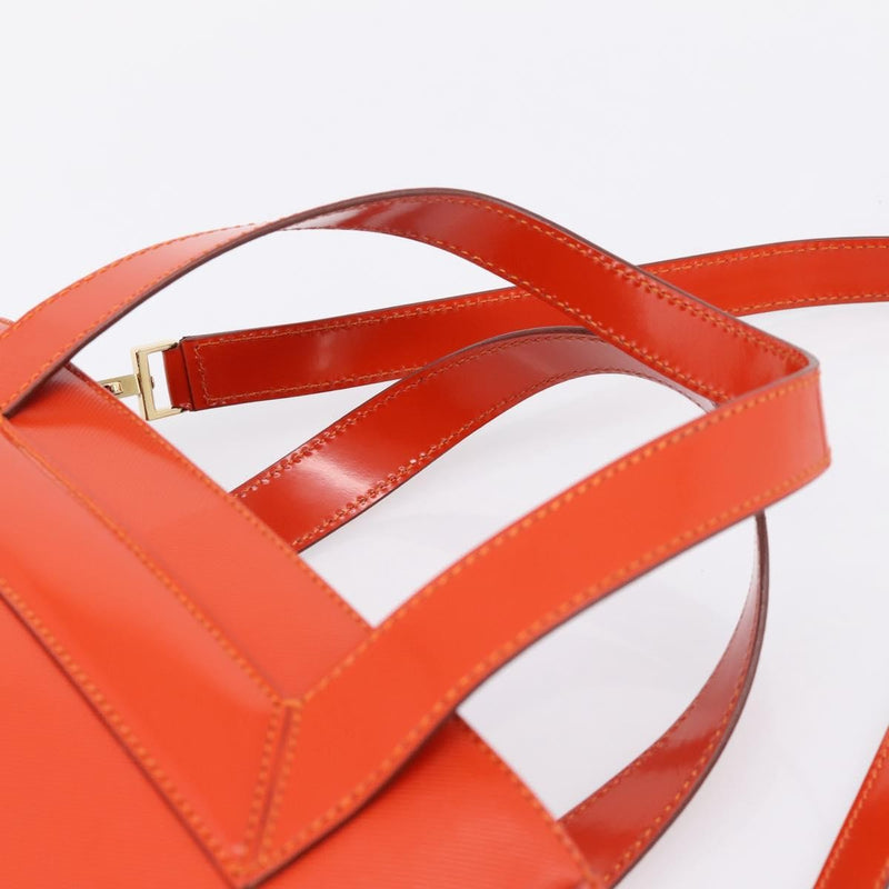 Celine Top Handle Leather Orange Bag