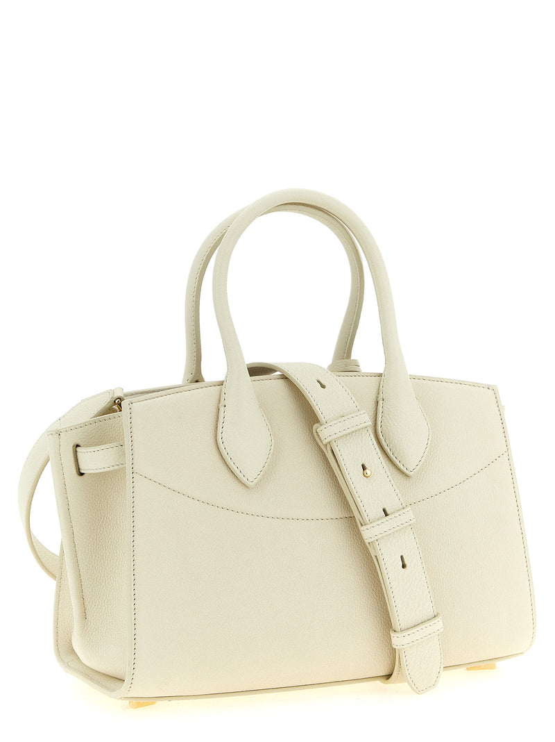 Ferragamo Studio Tote Bag — Cream Hammered Calf Leather