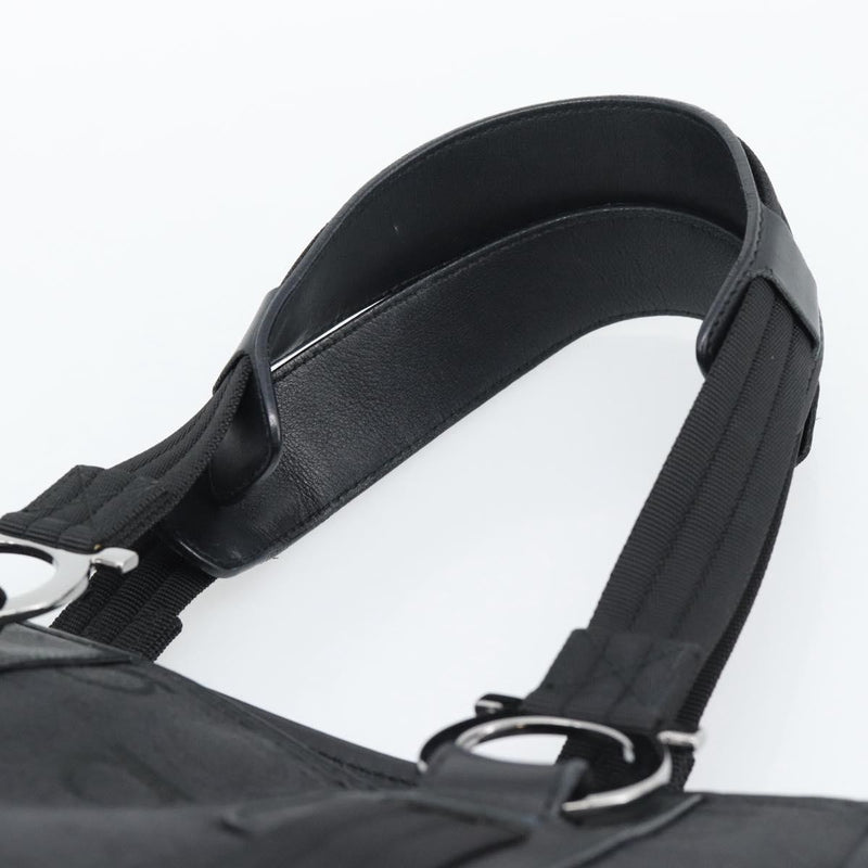 Salvatore Ferragamo Gancini Top Handle Canvas Black Bag