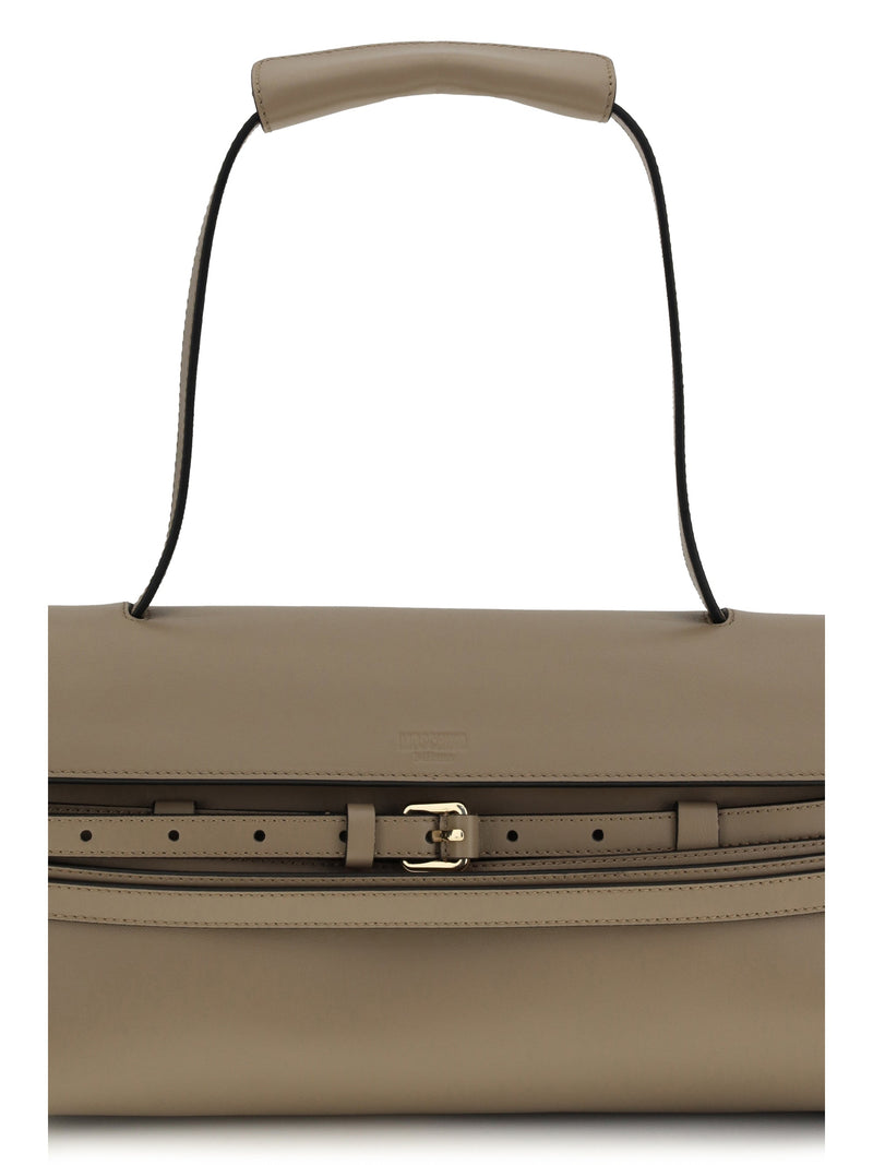 Moschino Tie Me Shoulder Bag — Beige Calf Leather