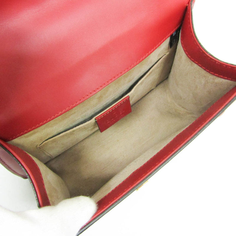 Gucci Sylvie Top Handle Leather Red Bag