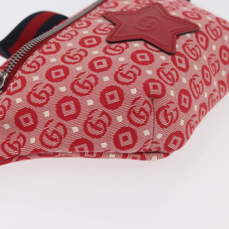 Gucci Childrens Belt Printed Coated Canvas Red Bag