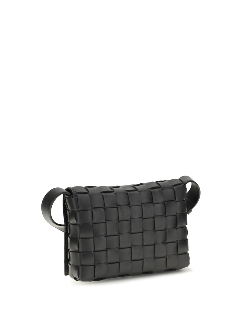 Bottega Veneta Orto Crossbody Bag — Black Calf Leather