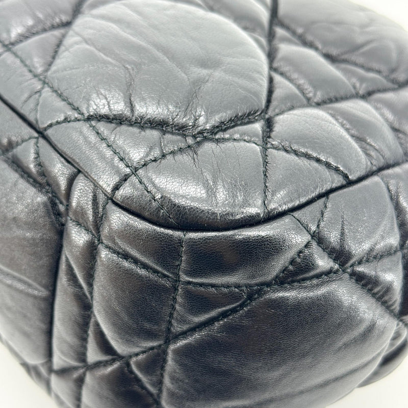 Christian Dior Milly La Foret Cannage Quilt Lambskin Black Leather Bag