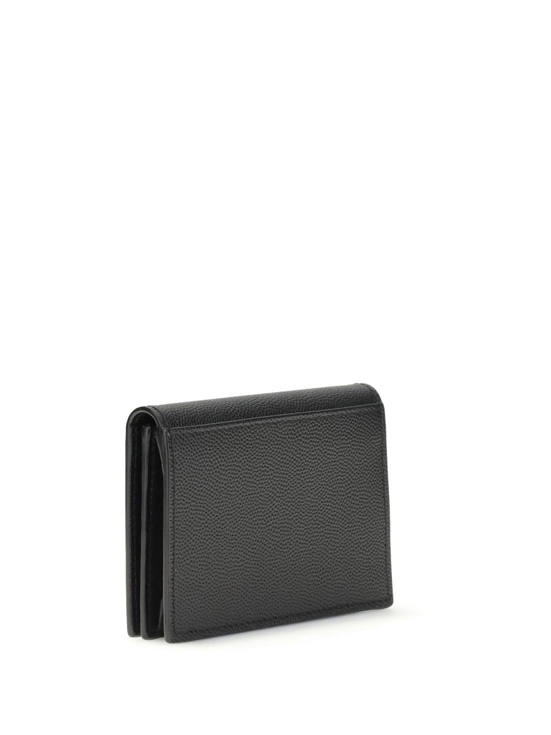 Saint Laurent Grain De Poudre Leather Card Case — Black Calf Bos Taurus Wallet