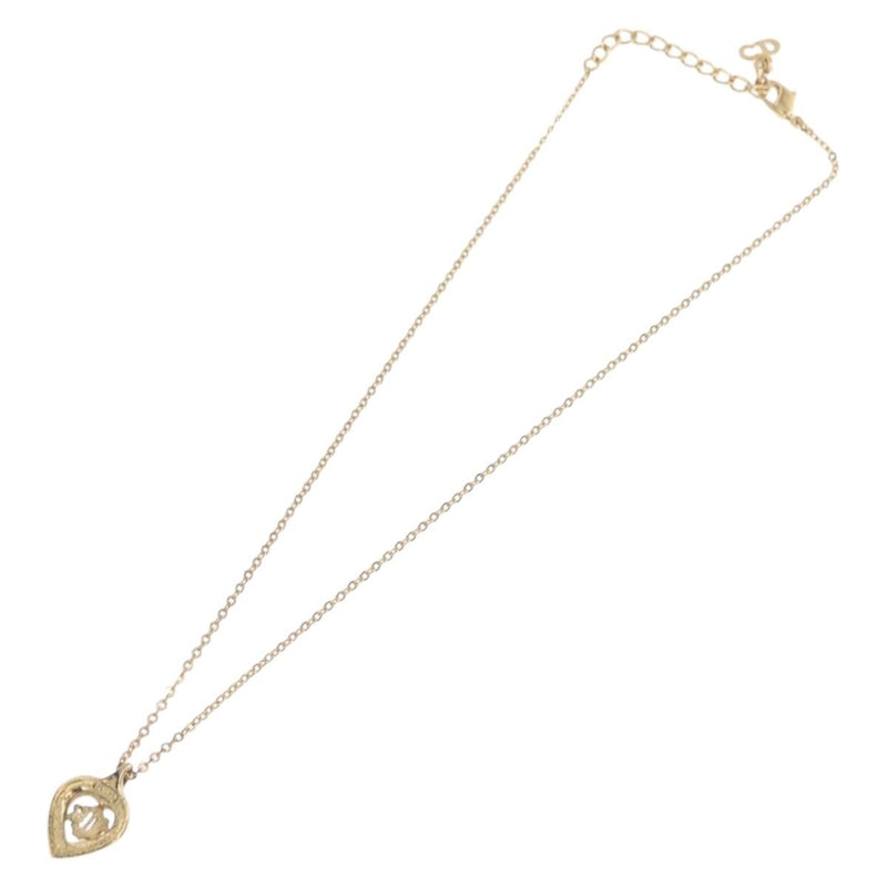 Christian Dior Logo Heart Pendant Metal Gold Bijoux