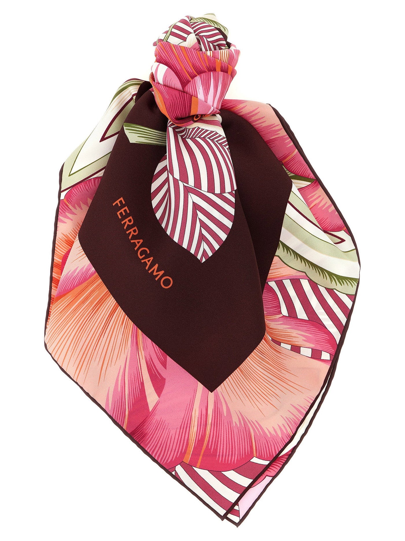 Ferragamo Brezza Scarf — Pink Pure Silk Twill Scarfs