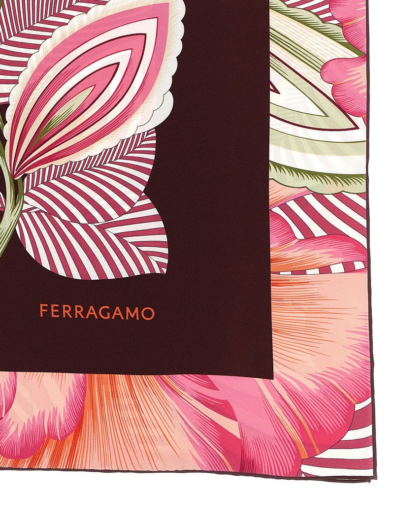 Ferragamo Brezza Scarf — Pink Pure Silk Twill Scarfs
