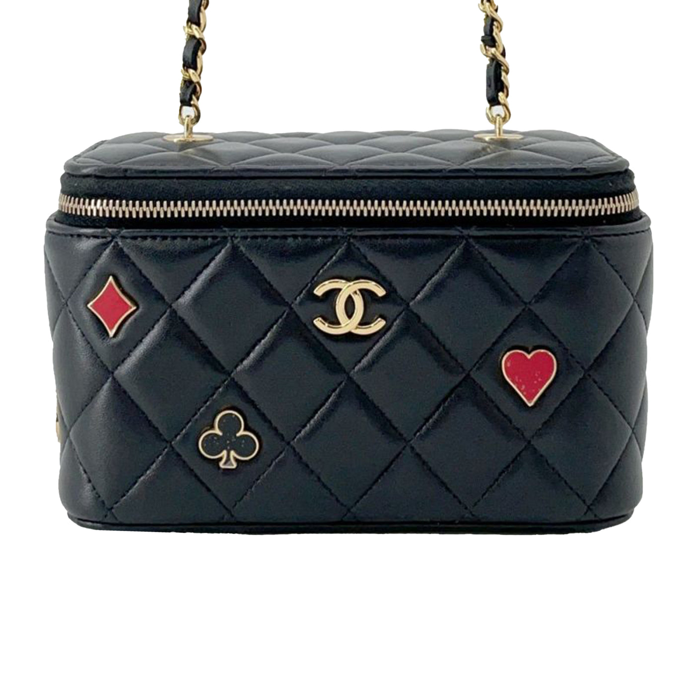 Small Quilted Lambskin Coco Casino Vanity Case With Chain - Image 1