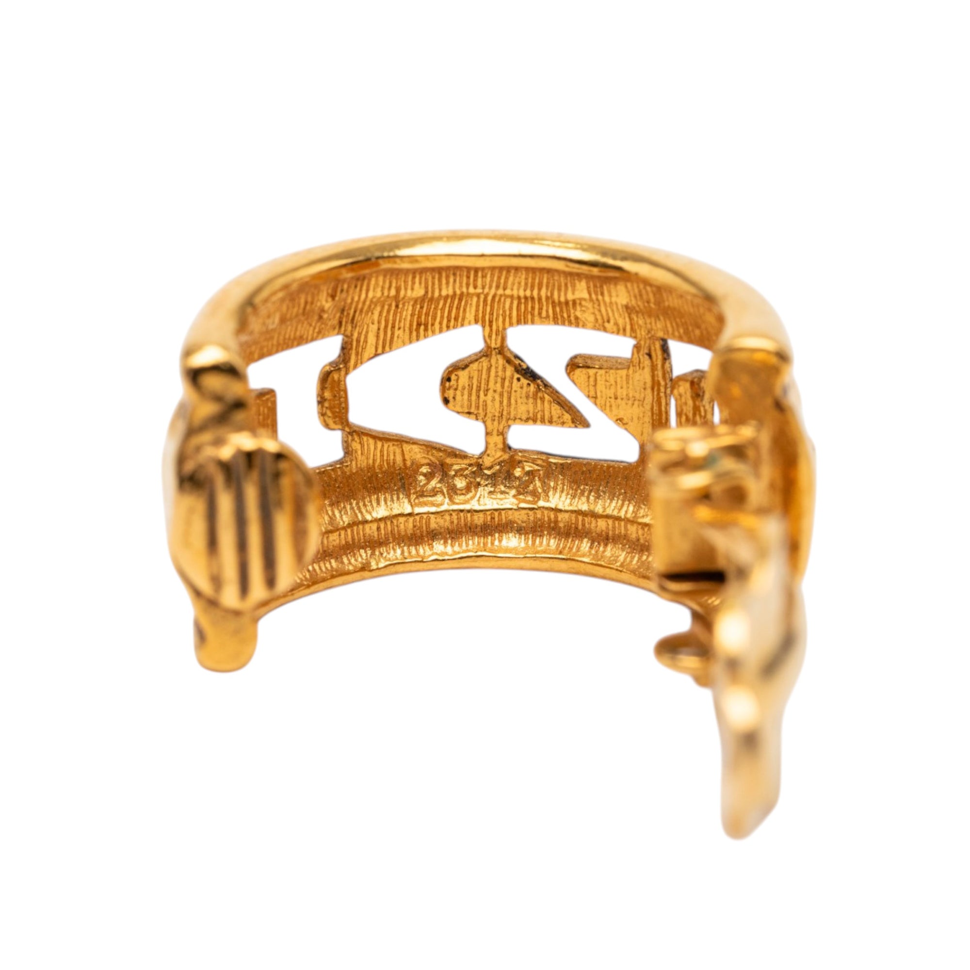 Gold Plated Logo Hoop Clip On Earrings - Image 5