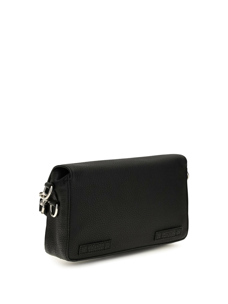 Fendi Flow Romano Crossbody Bag — Black Calf Leather