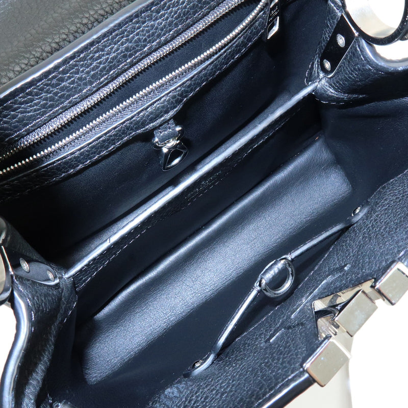 Louis Vuitton Capucines Fleur De Lys Taurillon Leather Black Bag