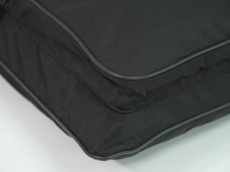 Prada Front Pocket Messenger Quilted Tessuto Black Nylon
