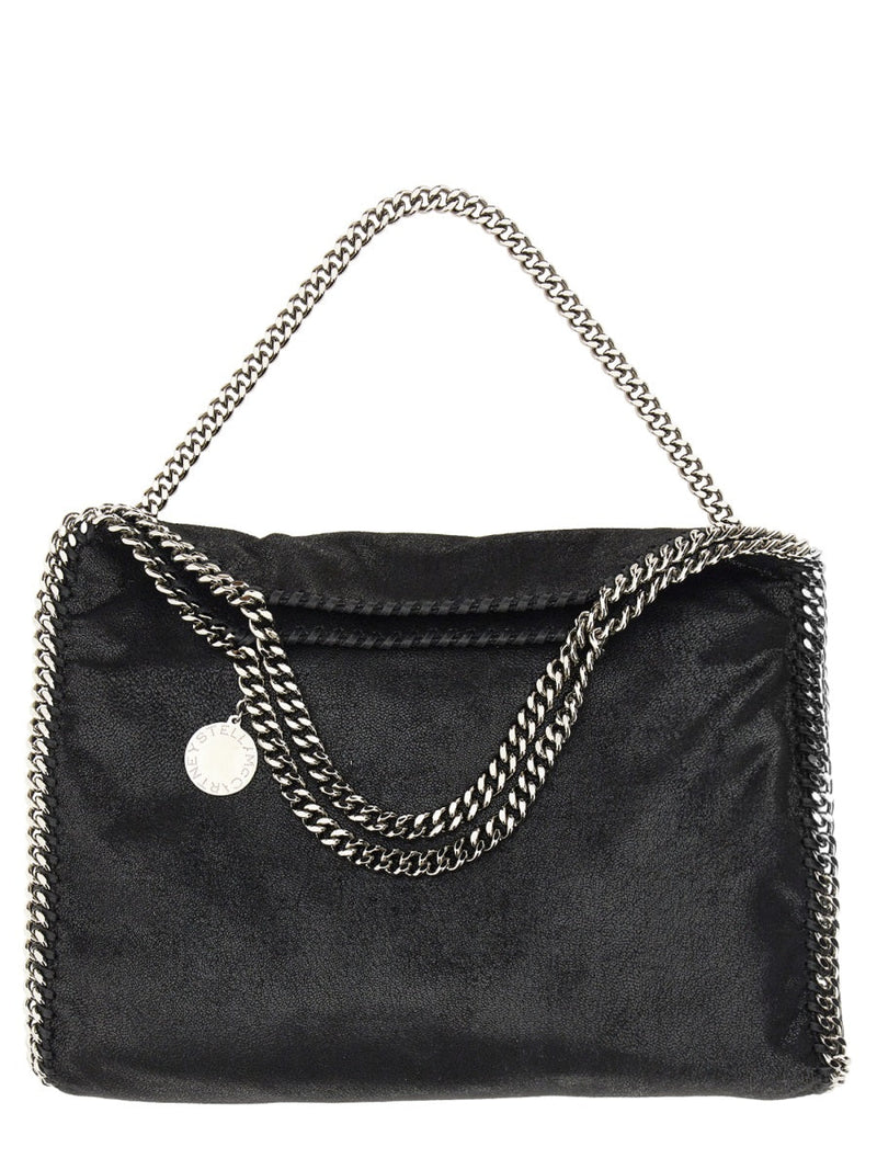 Stella Mccartney Falabella Fold Shoulder Bag — Black Suede