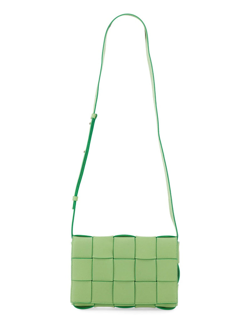 Bottega Veneta Case Shoulder Bag — Green Leather