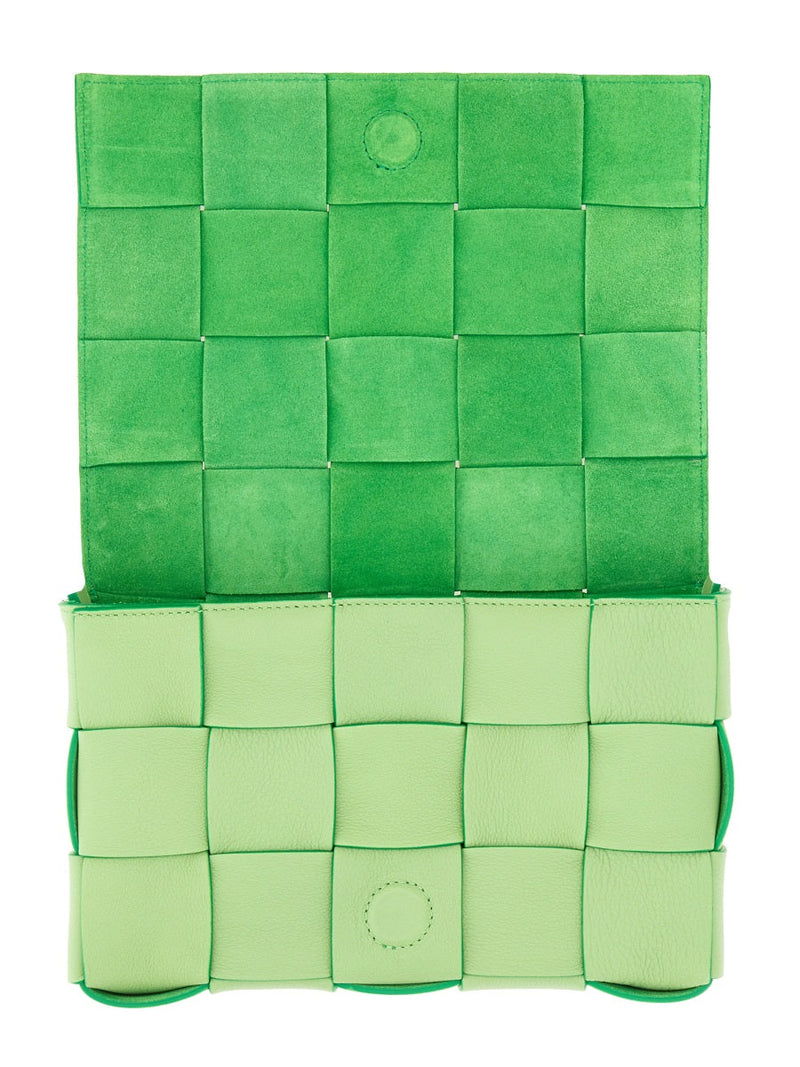 Bottega Veneta Case Shoulder Bag — Green Leather