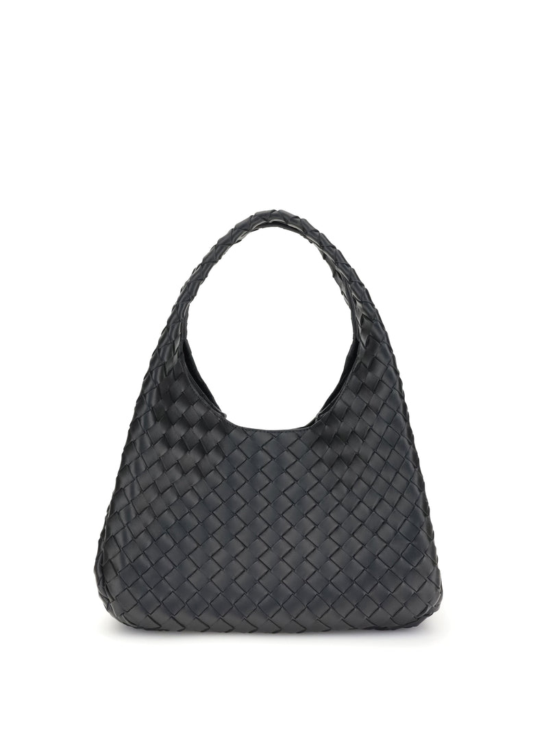 Bottega Veneta Campana Shoulder Bag — Black Lamb Leather