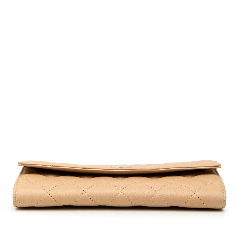 CC Quilted Caviar Gusset Flap Long Wallet - Image 3