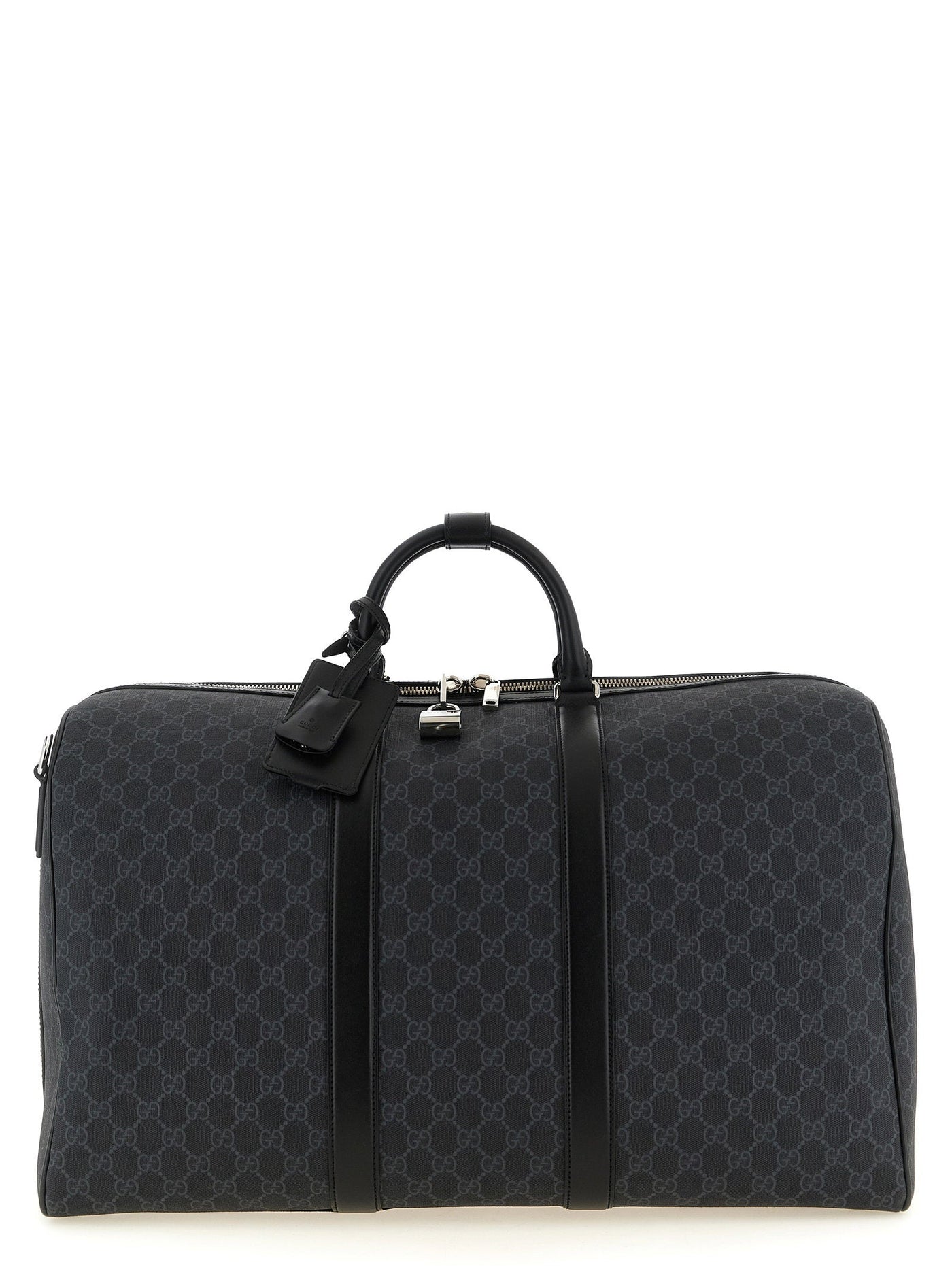 Gucci Duffel Bag — Black Gg Supreme Coated Microfiber
