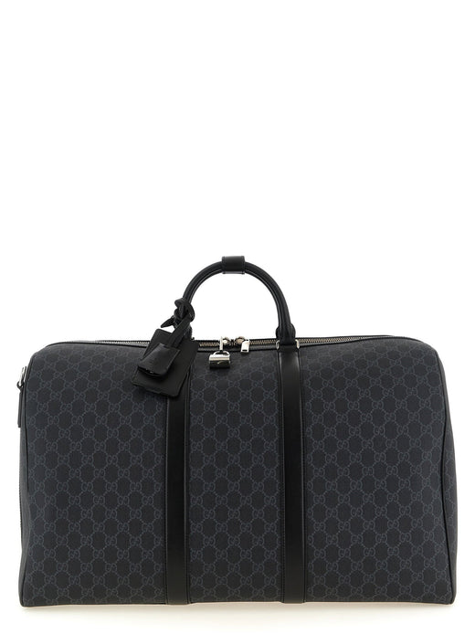 Gucci Duffel Bag — Black Gg Supreme Coated Microfiber