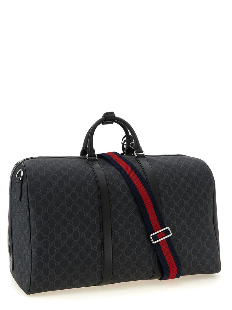 Gucci Duffel Bag — Black Gg Supreme Coated Microfiber