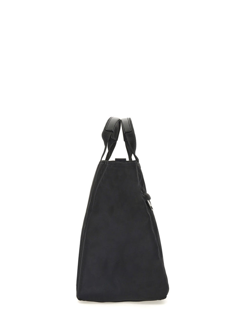 Dolce & Gabbana Logo-Embroidered Nylon Shoulder Bag — Black Polyamide