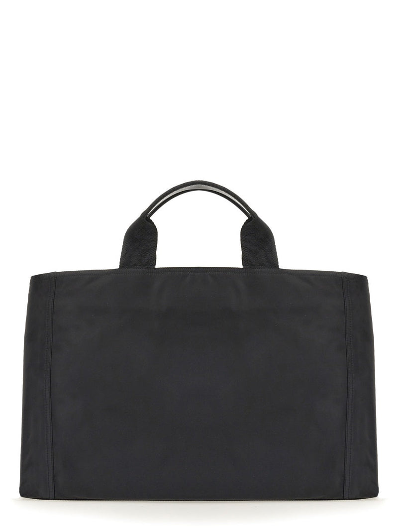 Dolce & Gabbana Logo-Embroidered Nylon Shoulder Bag — Black Polyamide