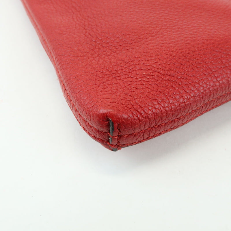 Gucci Logo Portfolio Printed Leather Red Bag