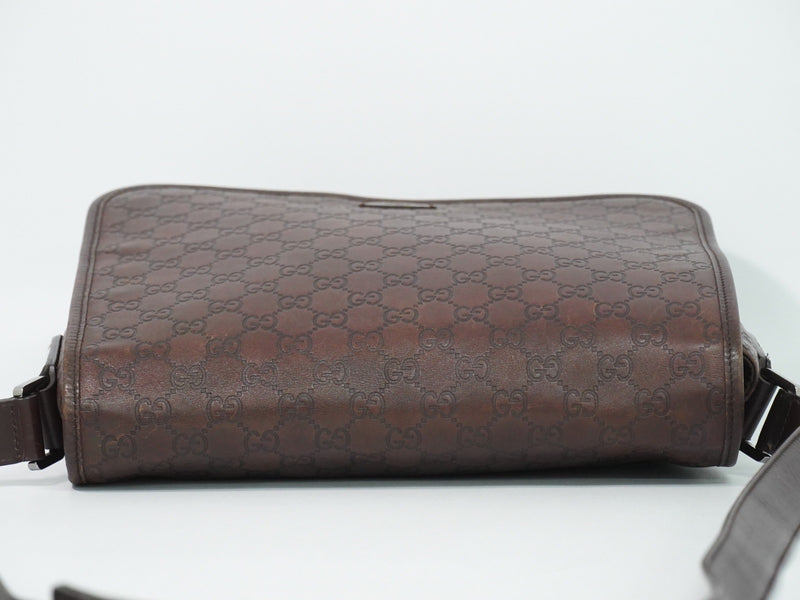 Gucci Flap Messenger Bag (outlet) Guccissima Leather Brown
