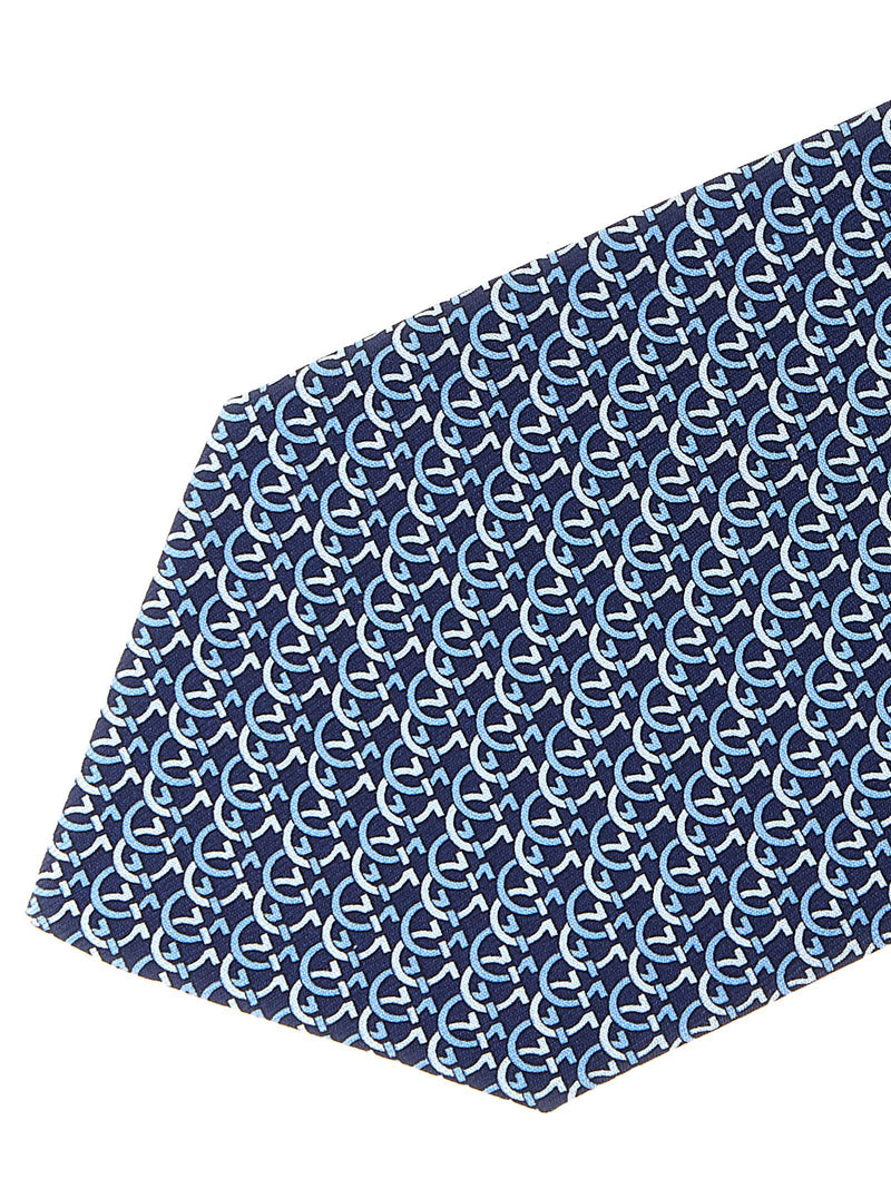 Ferragamo Necktie — Navy Pure Silk Neckties