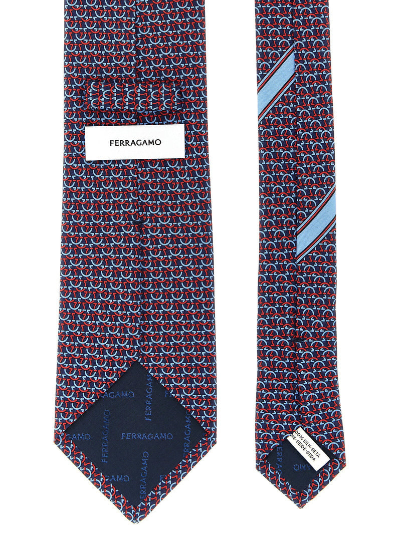 Ferragamo Necktie — Navy Pure Silk Neckties